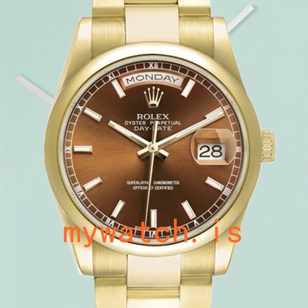 Rolex Day-Date Men's m118208-0343 36mm Stainless Steel Brown Dial: A Timeless Masterpiece