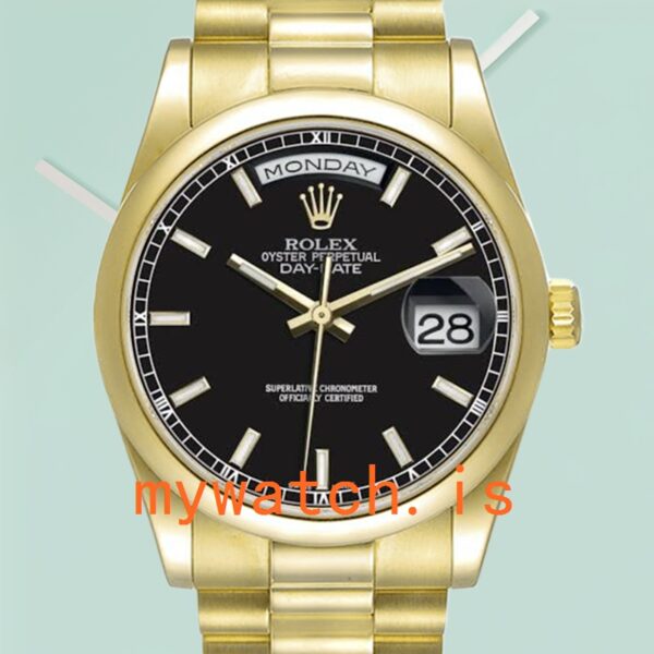 Rolex Day-Date 118208 36mm Mens Automatic President Bracelet/Oyster Bracelet: Authentic vs. Replica