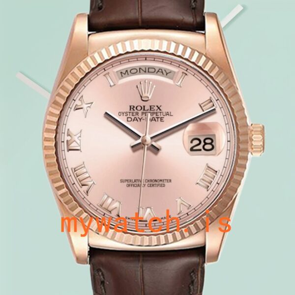 Rolex Day-Date Men's 36mm 118135 Rose Gold Dial: Genuine vs. Replica