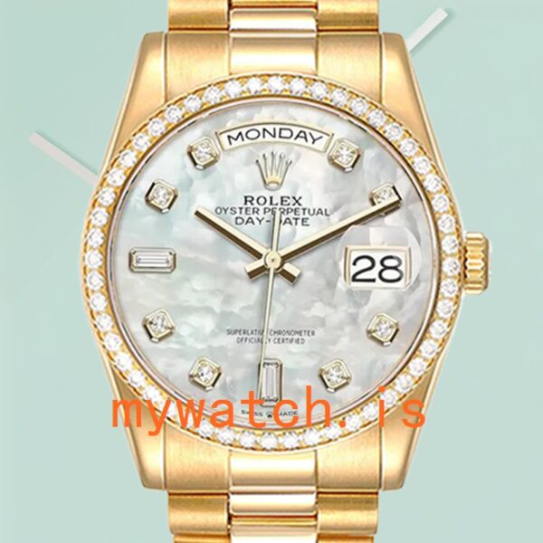 Rolex Day-Date Men's m128348rbr-0017 36mm Gold-tone: Genuine vs. Replica